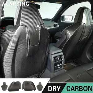 Cubierta trasera de reposacabezas de asiento de fibra de carbono seca para BMW G80 G82 G83 M3 M4 2021-25 4 PIEZAS - Imagen 1 de 14
