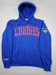 Mitchell & Ness Chicago Cubs “Cubbies” Logo Hoodie Sz Small Hooded Sweatshirt  - Picture 1 of 16