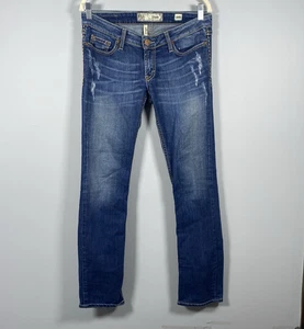 Pantalones de mezclilla BKE para mujer 28R Stella rectos calce ajustado tiro bajo desgastados 32X31.5 - Imagen 1 de 7