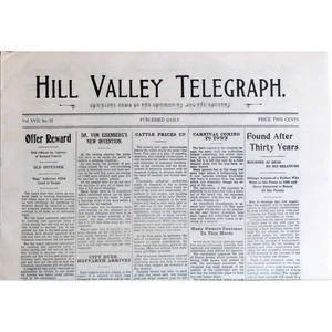BACK TO THE FUTURE III Newspaper Prop - Hill Valley Telegraph - Picture 1 of 4