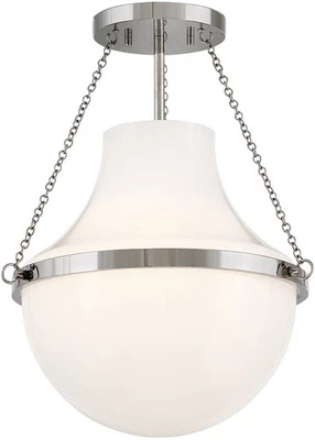 Hinkley Lighting 46891 Collins 15" W techo urna semi-enjuagado - níquel Foto 1 de 4