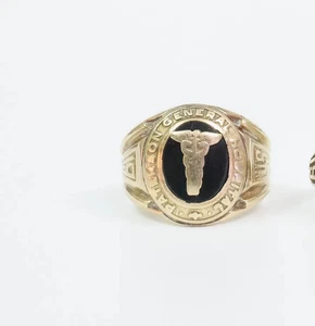 Vintage 1945 Paterson General Hospital Ring 10k Goldring - Bild 1 von 10