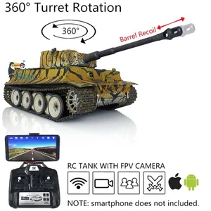 HengLong German Tiger I RC Tank 1/16 7.0 FPV Tiger I 3818 IR BB Barrel Recoil - Picture 1 of 12