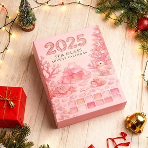 Árbol de Navidad 2D 24 Vidrio de Mar Calendario de Adviento Océano Temático Cuenta Regresiva Decoración O2I1 - Imagen 1 de 12