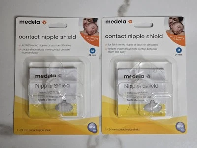 Упаковка из 2 контактных сосков Medela для грудного вскармливания — прозрачные, 24 мм - Изображение 1 из 4
