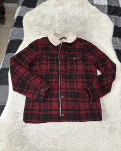 Giacca uomo Levi taglia small rossa nera foderata sherpa camionista cappotto americano - Foto 1 di 8