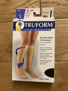 Truform schwarze Kompressionsstrümpfe Socken kniehoch CT 20-30 mmHg #8865 Large - Bild 1 von 3