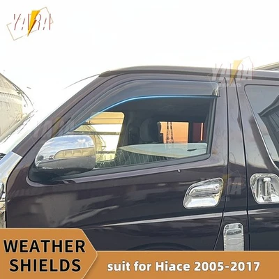 Protectores contra el clima viseras de ventana para Toyota Hiace 2005-2017 - 2 piezas tintadas Slimline Foto 1 de 4