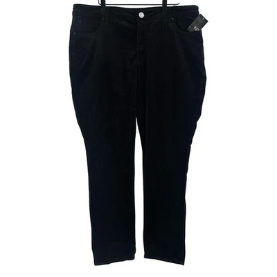 Pantalones de mezclilla de pana KUT FROM THE KLOTH talla 16W Catherine Boyfriend negros nuevos con etiquetas elásticos Foto 1 de 4