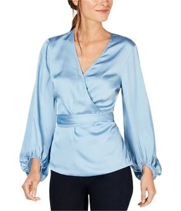 I.N.C Womens Blouson Sleeve Wrap Blouse - Picture 1 of 5