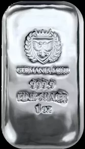 1oz Silver 999.9 Germania Mint Cast Bar - Picture 1 of 4