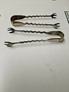 2 pcs Zig Zag by Gorham Sterling Silver Sugar Tong 3-5/8" - Picture 1 of 4