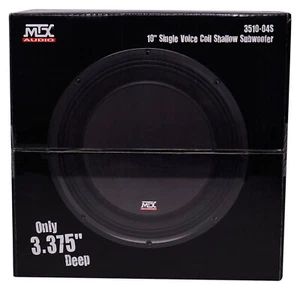 MTX 3510-04S 10" 600 Watt Shallow Mount Car Audio Subwoofer Slim Sub SVC 4-ohm - Picture 1 of 6