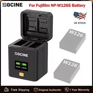 ZGCINE PS-W126 USB-C Dual Charger Case for Fuji x100vi xm5 xt30 ii W126S Battery - Picture 1 of 10