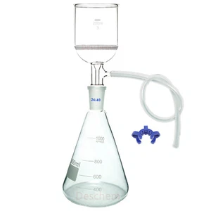1000 ml, dispositivo de filtración por succión de laboratorio, embudo buchner de 200 ml, matraz Erlenmeyer de 1 litro - Imagen 1 de 7
