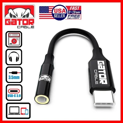 USB-C to AUX 3.5mm Audio Adapter Dongle For Earphones Headphones Mobile Phone - Image 1 of 4