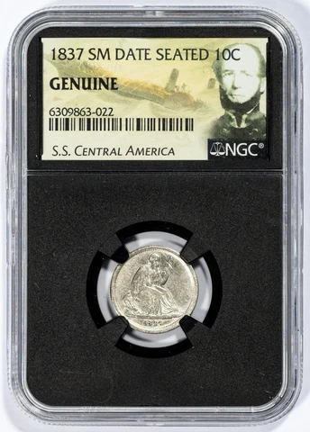 SS Central America Shipwreck 10C Seated Liberty Herndon Silver Dimes 1837-1842 Cover