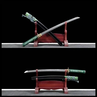 CLAY TEMPERED HANDMADE FOLDED STEEL JAPANESE SAMURAI WAKIZASHI SWORD FULL TANG - Image 1 of 4