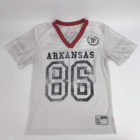 Arkansas Razorbacks 86 Victorias Secret Pink Womens Jersey Multicolor V Neck M Cover