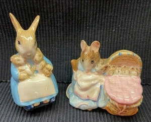 2 VTG BEATRIX POTTER FIGURES 1951 "HUNCA MUNCA" AND "MRS RABBIT & BUNNIES" 1976 - Picture 1 of 10