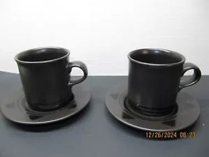 Pfaltzgraff Cup Saucer Set Midnight Sun Flat Coffee Tea 2 Sets - Picture 1 of 3