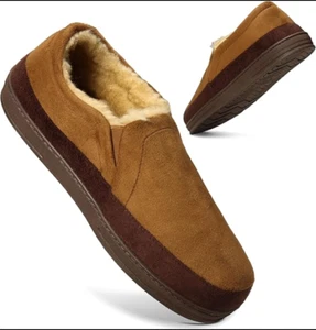 Microsuede House Shoes Mens Slippers - Twin Gore Design, Indoor - Picture 1 of 6