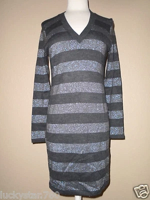 VESTIDO MUJER MICHAEL KORS GRIS Y NEGRO RAYAS TALLA PEQUEÑA Foto 1 de 4