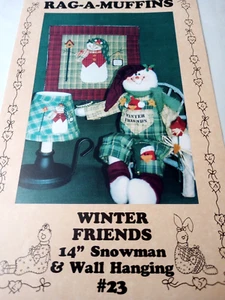 Rag Muffins Winter Friends Snowman Plush Wall Hanging Craft Pattern 23 Christmas - Picture 1 of 4