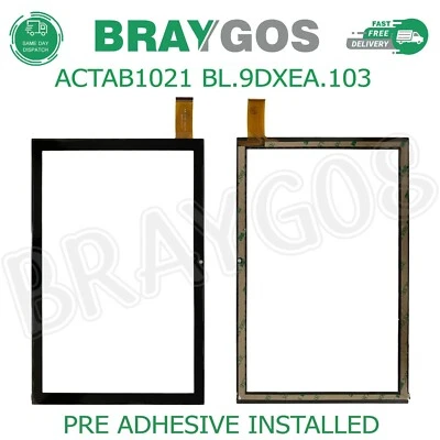 BRAYGOS Für Acer ACTAB1021 BL.9DXEA.103 10,1" Touchscreen Digitizer Glas mit Klebstoff