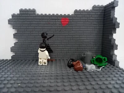 Banksy Lego© - Girl With Balloon 🎈- Handmade Unofficial Set - Hand Sprayed - Image 1 of 4