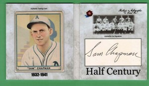 2020 HA HALF CENTURY SAM CHAPMAN CUT AUTOGRAPH & 1941 PLAY BALL BECKETT CERT !