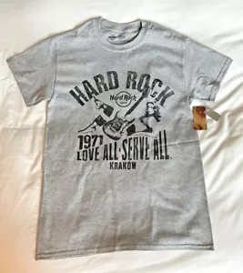 NEW Hard Rock Cafe Krakow Poland 1971 Serve All Love All T-shirt Small - Gray - Picture 1 of 5