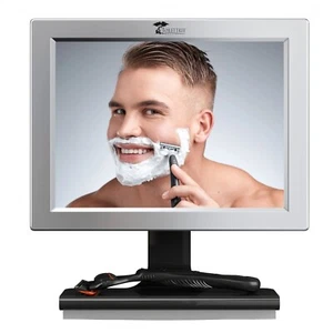 Fogless Shower Shaving Mirror Durable Bathroom Anti Fog W/ Squeegee - Picture 1 of 9