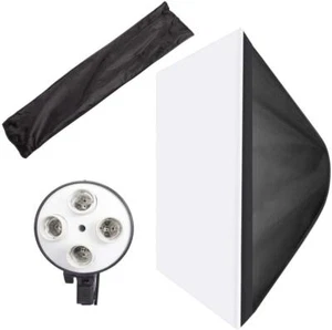 Softbox 4in1 Bulb Holder E27 Socket Wired Diffuser Light Multi Photo Studio UK - Picture 1 of 12