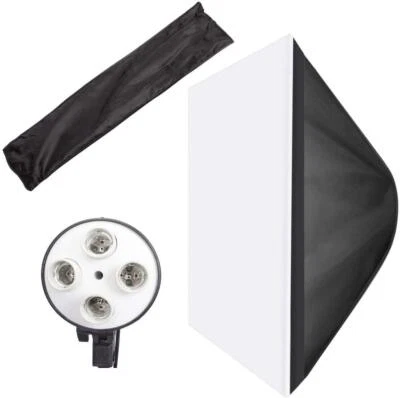 Softbox 4in1 Bulb Holder E27 Socket Wired Diffuser Light Multi Photo Studio UK - Image 1 of 4
