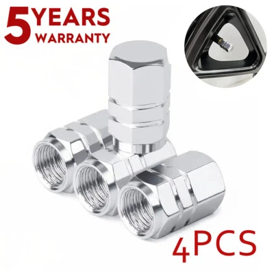 Silver Aluminum Metal Wheel / Tire Valve Stem Car-Truck Air Caps Covers US Stock - Image 1 of 4