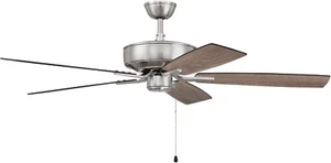 P52BNK5-52DWGWN Pro plus 52" Ceiling Fan with Pull Chain, 5 Reversible Driftwood - Picture 1 of 9