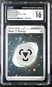 CGC Graded 10 Gem Mint Metal Energy 008 151 Cosmos Holo Pokemon Card MEW EN - Picture 1 of 2