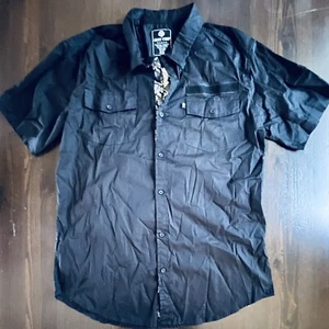 NWT Army Corp Black XXL 2XL Military Camo Accented Shirt Tactical Morale Patches - Picture 1 of 7