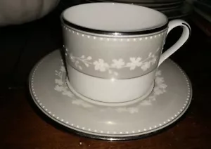 LENOX BELLINA PLATINUM Silver TRIM Cup & Saucer Set New Old Stock! - Picture 1 of 3
