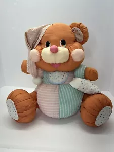 Vintage Dan Dee Bedtime Sleepy Bear Stuffed Animal Brown With Pastel Stripes 12” - Picture 1 of 11