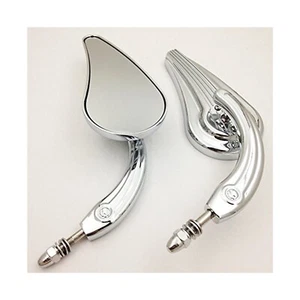 CHROME TEAR DROP MIRRORS FOR HARLEY SPORTSTER SOFTAIL DYNA Electra Glide Fatboy - Picture 1 of 4