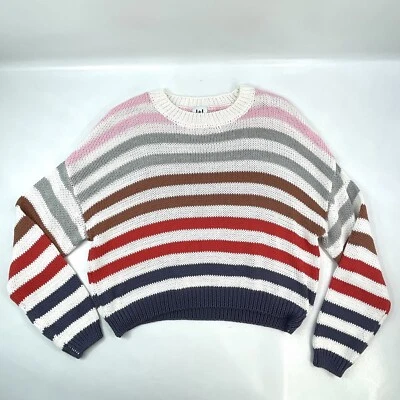 Suéter tejido multicolor John + Jenn J + J suéter de algodón súper suave para mujer L Foto 1 de 4