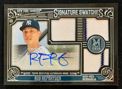 ROB REFSNYDER NY YANKEES 2016 TOPPS COLECCIÓN MUSEO TRIPLE RELIQUIA AUTOMÁTICO RC/299 Foto 1 de 3