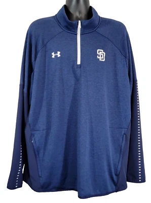 Under Armour San Diego Padres Storm Jacket Mens 3XL Blue 1/4 Zip Baseball - Image 1 of 4