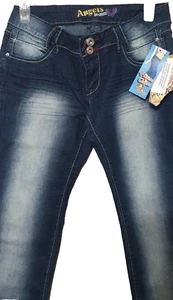 Angels Junior Embellished Embroidered White Washed Denim Jeans Capris Size 5 NWT - Picture 1 of 12