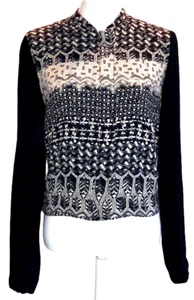 BCNU Sz S Women's Boho Cardigan Zip Blouse Aztek Multicolor Lg Sleeve - Picture 1 of 10