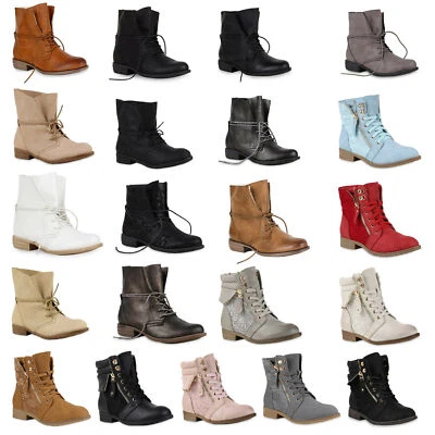 MARKENLOS Bequeme Damen Stiefeletten Stiefel Reiterstiefel Basic 71380 Mode