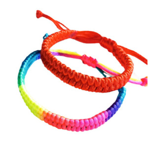  Vente en gros lots artisanat bracelets charme coloré satin soie bracelets noués