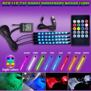 USB Car Atmosphere Lamp Interior Ambient Light 36 LED Strip Music Control Color - Picture 1 of 16
